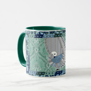 Taza Mugre pavo real indio tradicional