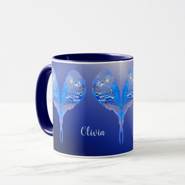 Taza Mugre personalizable de Blue budgie (Anverso izquierdo)
