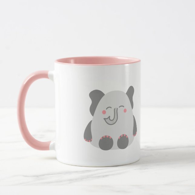 Taza Mugre personalizada de elefante lindo (Izquierda)