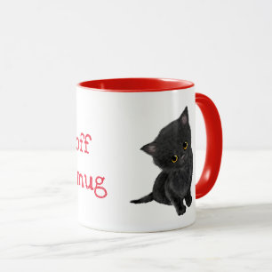 Taza Mugre personalizada de gatito negro lindo