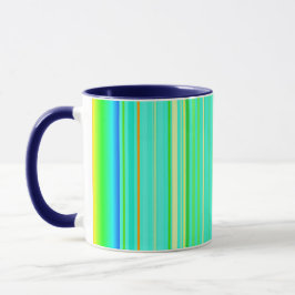 Taza Mugre verde brillante original vertical rayado