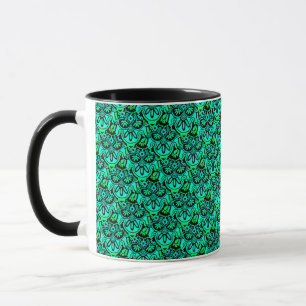 Taza Mugre verde tribal y negro