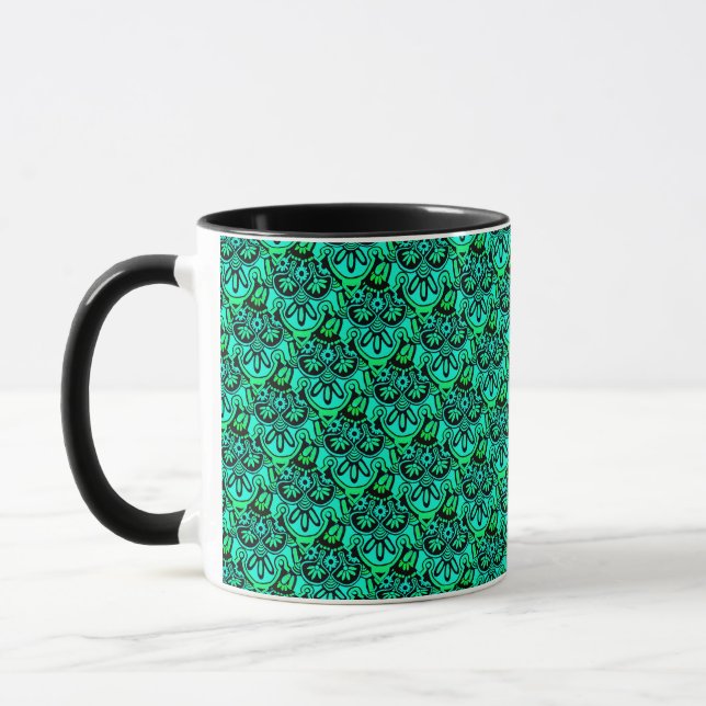 Taza Mugre verde tribal y negro (Izquierda)