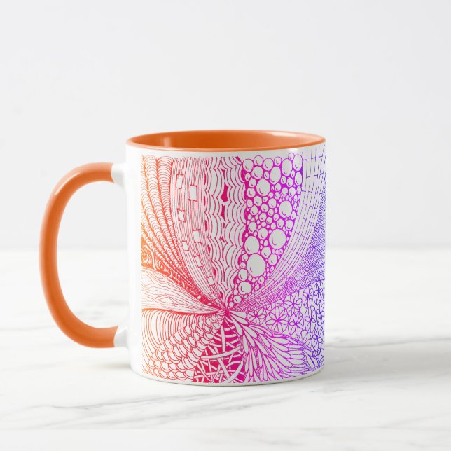 Taza Mugre Zentangle multicolor (Izquierda)