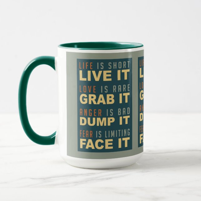 Taza Mugs de consejos de vida motivacionales (Izquierda)