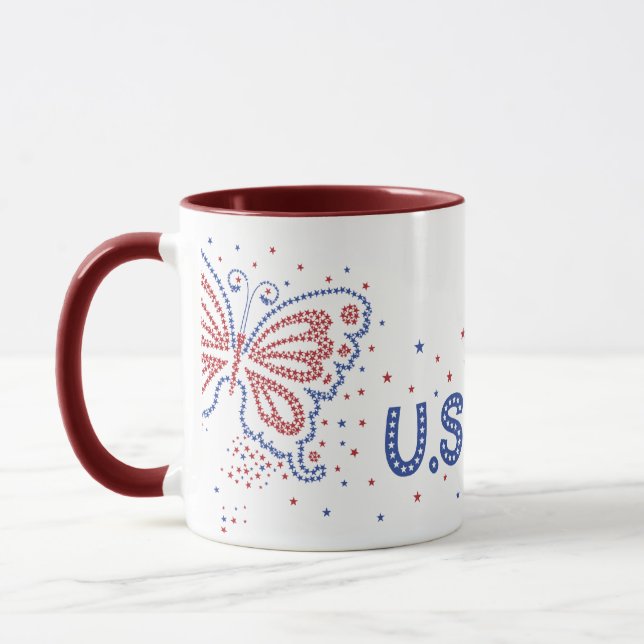 Taza Mugs de EE.UU. sobre la mariposa (Izquierda)