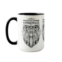 Mugs de nombre personalizado "Motocicletas norteam