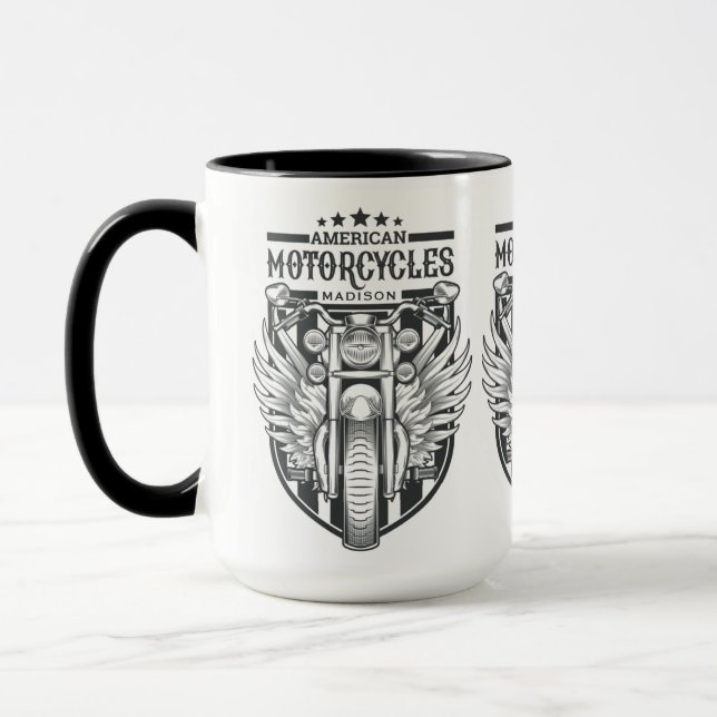 Taza Mugs de nombre personalizado "Motocicletas norteam (Izquierda)