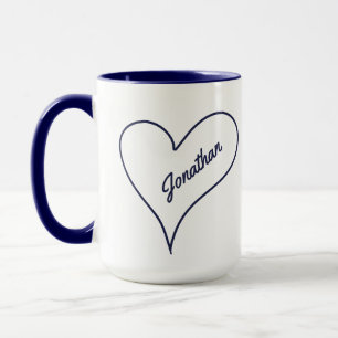 Taza Mugs de nombre personalizado Simple Heart