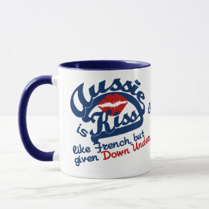 Taza Mugs de nombres personalizados de Aussie Kiss