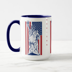 Taza Mugs de nombres personalizados de USA Liberty