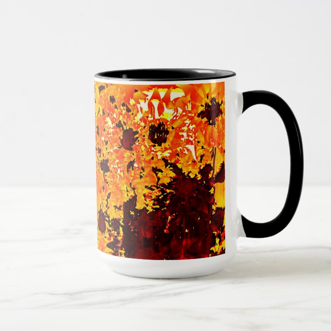 Taza Mugs de pintura del arte del girasol (Derecha)