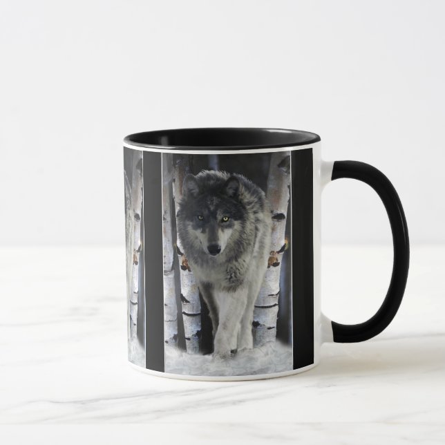 Taza Mugs de regalo de vida silvestre GRAY WOLF (Derecha)