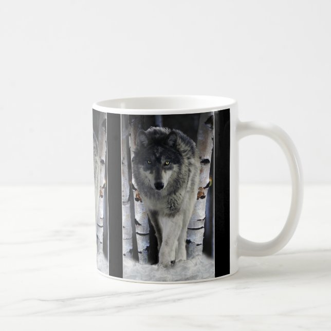 Taza Mugs de regalo de vida silvestre GRAY WOLF (Derecha)