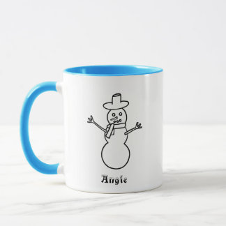 Taza Mugs de snowman personalizados para las vacaciones