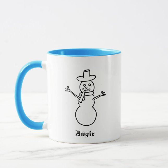 Taza Mugs de snowman personalizados para las vacaciones (Izquierda)