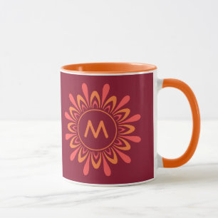 Taza Mugs en monograma de personalizado de Sol estiliza