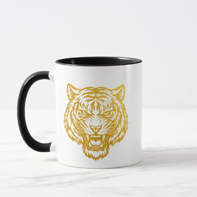 Taza Mugs Golden Tiger Head – Fierce Strength Minimal D (Izquierda)