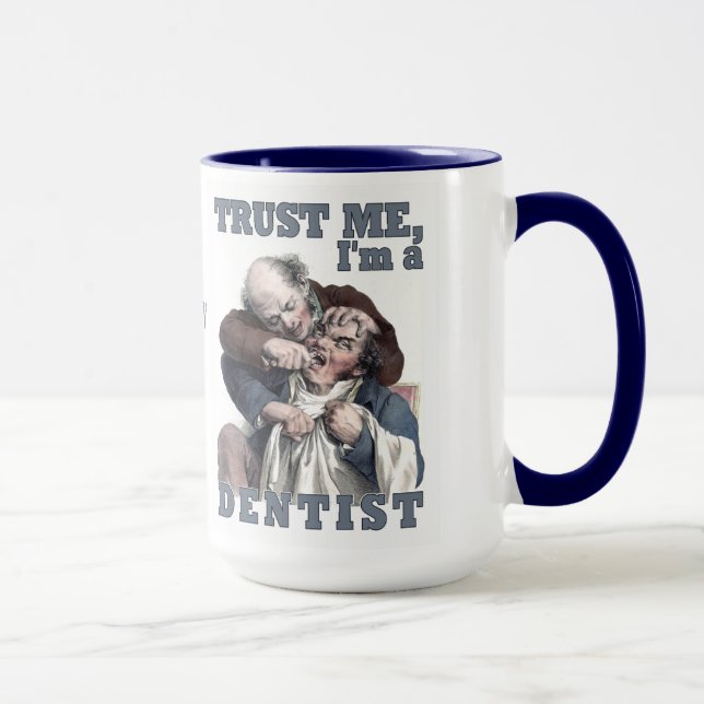 Taza Mugs monogramo de personalizado de humor DENTIST (Derecha)