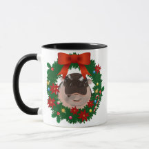 Mugs Moo Deng Feliz Navidad.