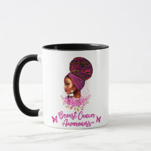 Taza Mujer afroamericana de concientización sobre el c