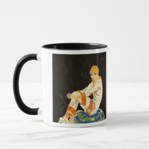 Taza Mujer Art Déco Vintage, Fumando por S. Chompre