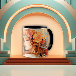 Taza Mujer Art Nouveau de Flor Encantada