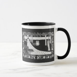 Taza Mujer blanco y negro de Nouveau del arte de