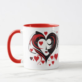 Taza Mujer con cara de corazón