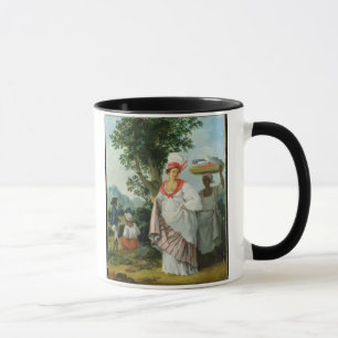 Taza Mujer criolla india del oeste con su criado negro,