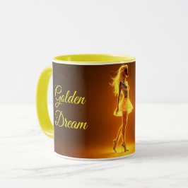 Taza Mujer de moda iluminada con luz de neón