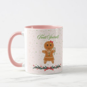 Taza Mujer de pan de jengibre de Navidad