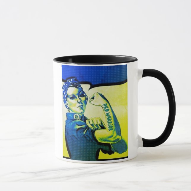 Taza MUJER del GUERRERO de PKD - diversión retra del (Derecha)