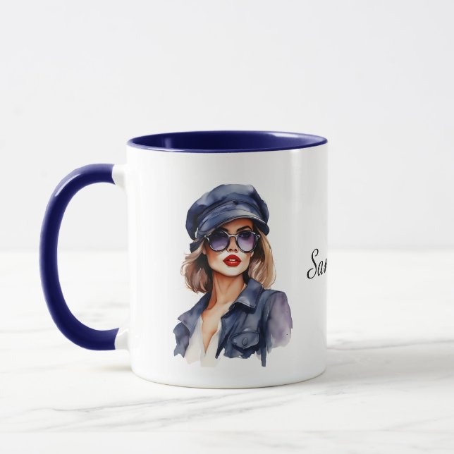 Taza Mujer elegante con Gorra (Izquierda)