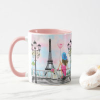 Mujer En París Torre Eiffel Mug