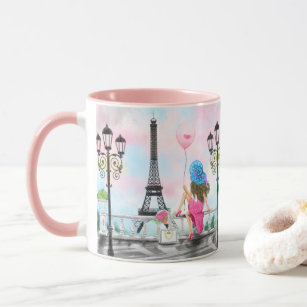 Taza Mujer En París Torre Eiffel Mug