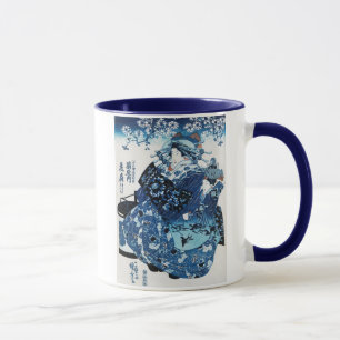 Taza Mujer geisya japonesa, Kuniyoshi, Ukiyo-e