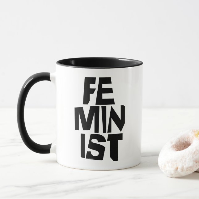 Taza Mujer igual imitación del chica femenino feminista (Con donut)
