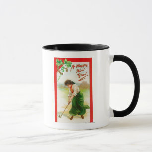 Taza Mujer irlandesa alrededor para golpear la pelota