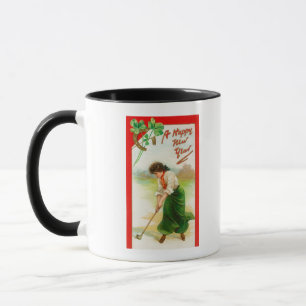 Taza Mujer irlandesa alrededor para golpear la pelota