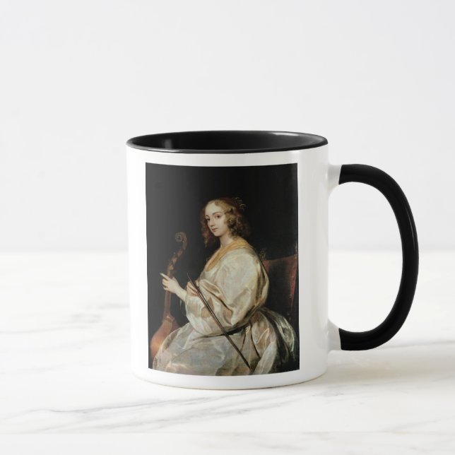 Taza Mujer joven que juega un espicanardo de DA de (Derecha)