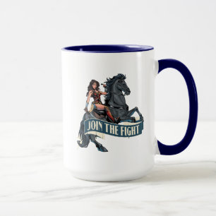 Taza Mujer maravilla en arte de historietas de caballos
