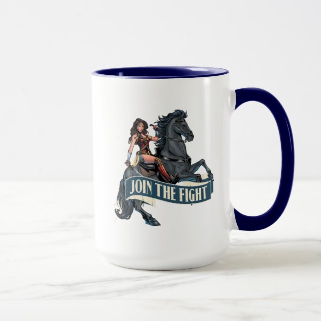 Taza Mujer maravilla en arte de historietas de caballos (Derecha)