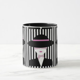 Taza "Mujer Moda elegante con Gorra: Elegante