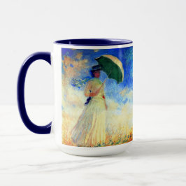 Taza Mujer Monet con una sombrilla a la derecha