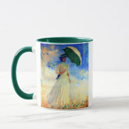 Taza Mujer Monet con una sombrilla a la derecha