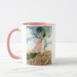 Taza Mujer Monet con una sombrilla a la izquierda