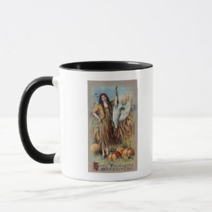 Taza Mujer nativa sosteniendo Turquía