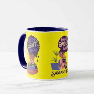 Taza Mujer negra: Ladrón de plantas locas, hogar dulce