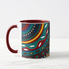 Taza Mujer negra, patrón de inspiración tribal monogram